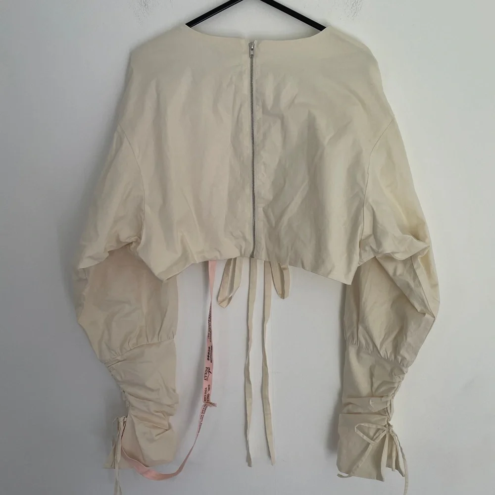 Oh Polly Plunge Neck Wrap Top Ivory Size 14 BNWT - Picture 2 of 10